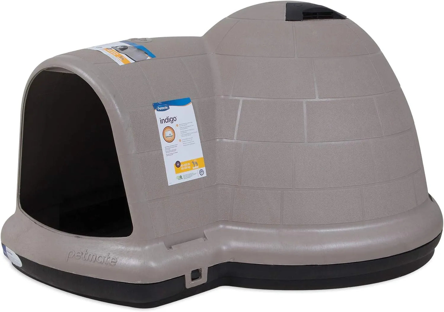 Petmate Indigo Dog House (Igloo Dog House, Made in USA with 90% Recycled Materials, All Weather Protection Pet Shelter) for XL Dogs 90 to 125 pounds, Made in USA