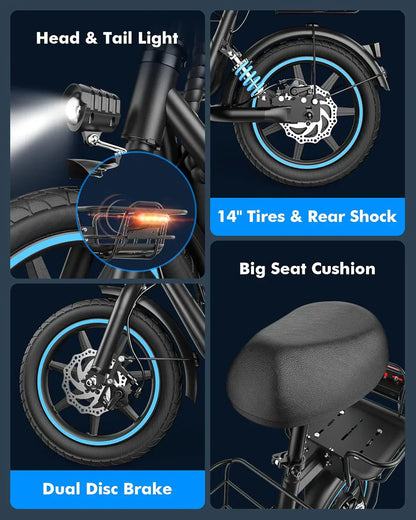 Adults Electric Scooter with Large Middle Basket