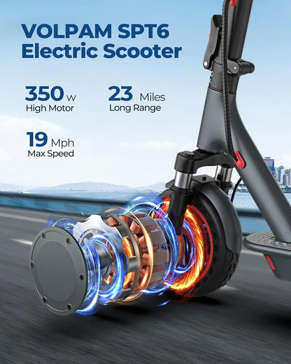 Electric Scooter, 350W/500W Powerful Motor, 8.5"/10" Solid Tires, 19/22Mph, 28/21/12 Miles Range,Dual Braking