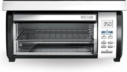 BLACK DECKER SpaceMaker Under Counter Toaster Oven, Digital Controls, Black/Stainless Steel, Fits 9 Pizza or 4 Slices
