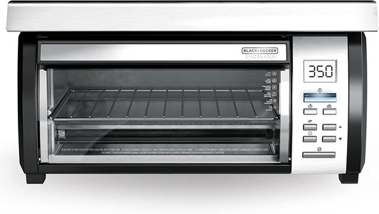BLACK DECKER SpaceMaker Under Counter Toaster Oven, Digital Controls, Black/Stainless Steel, Fits 9 Pizza or 4 Slices